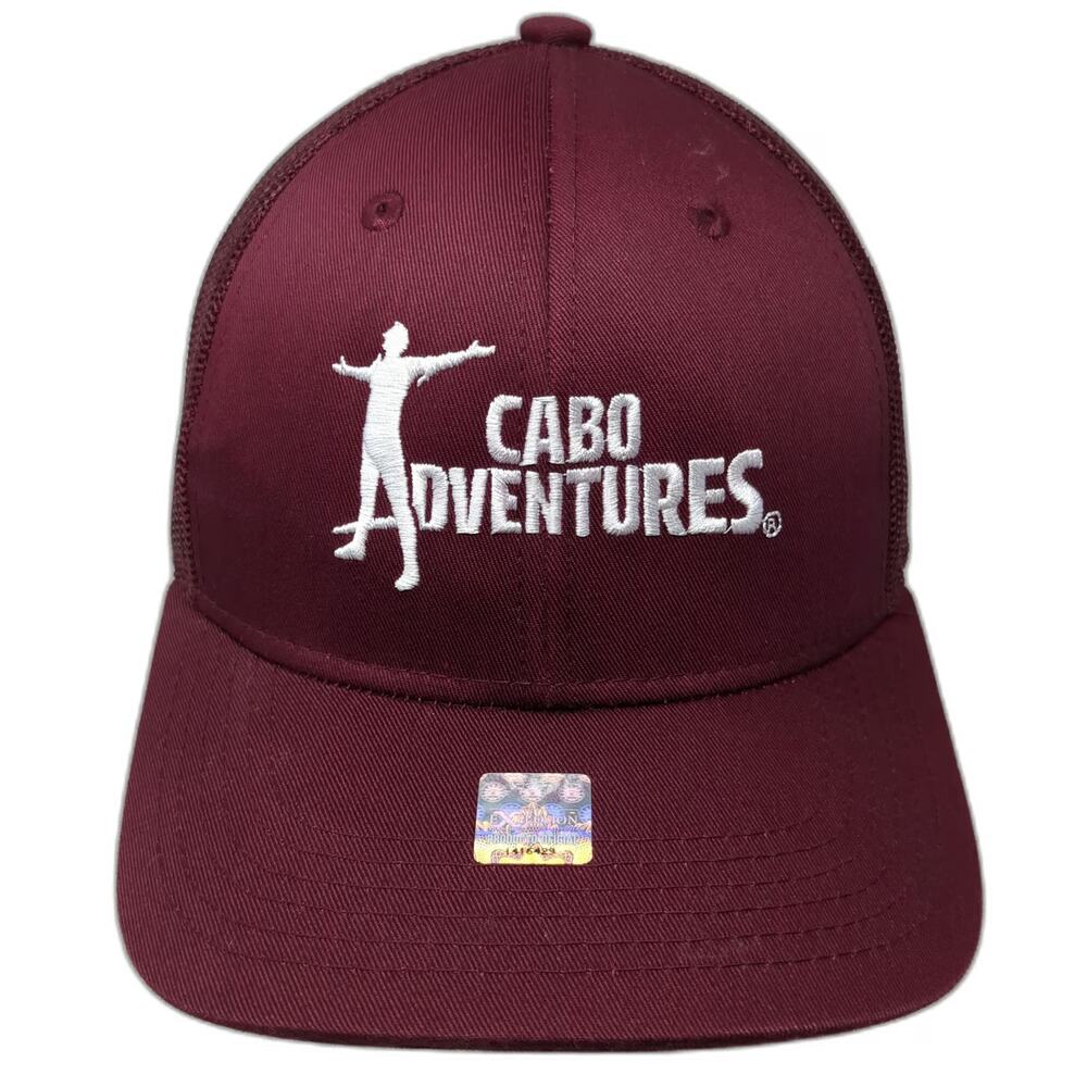 Explosion Caps Trucker Hat Red One Size Cabo Adventures Mesh Snapback Tour Logo